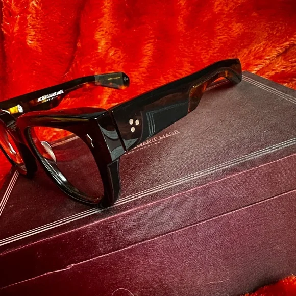 Jacques Marie Mage Men’s Black Thick-Rimmed Glasses with tortoiseshell arms - Picture 3 of 16